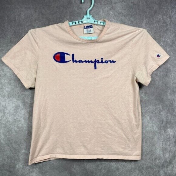 Champion T-Shirt Womens Large Pink Running Workout Gym Casual Summer Cotton - Picture 1 of 10